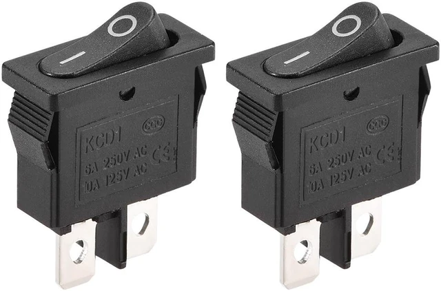 Main image of Mini Boat Rocker Switch Black Toggle Switch for Boat Car Marine ON/OFF AC 250V/6A 125V/10A 2pcs