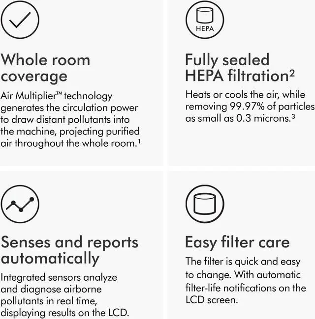 Alt view image 5 of 7 - Dyson Purifier Hot+Cool Gen1 HP10 | White/White