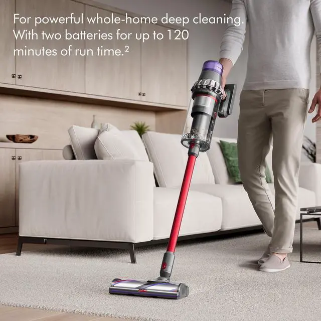 Alt view image 3 of 7 - Outsize Total Clean Cordless Vacuum Cleaner | Red