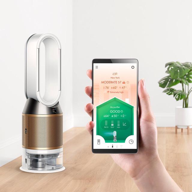 Alt view image 6 of 7 - Dyson PH02 Pure Humidify + Cool Cryptomic | White/Light Gold