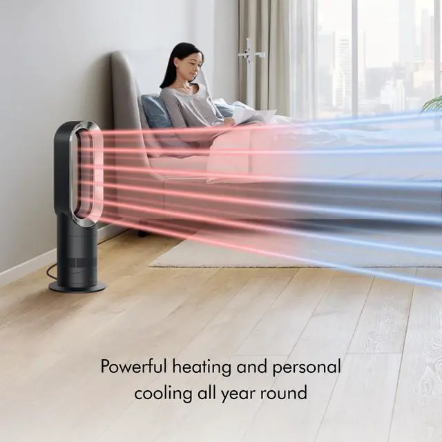 Alt view image 7 of 7 - Dyson Hot+Cool Jet Focus fan heater AM09 | Satin Black/Nickel