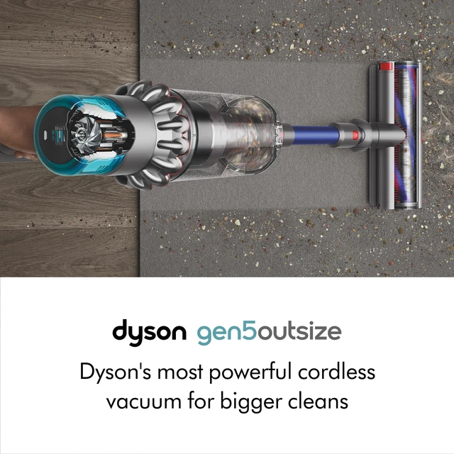 Alt view image 2 of 7 - Dyson Gen5outsize Cordless Vacuum | Nickel/Blue