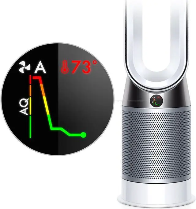 Alt view image 4 of 7 - Dyson HP4A Pure Hot+Cool purifier fan heater | White/Silver