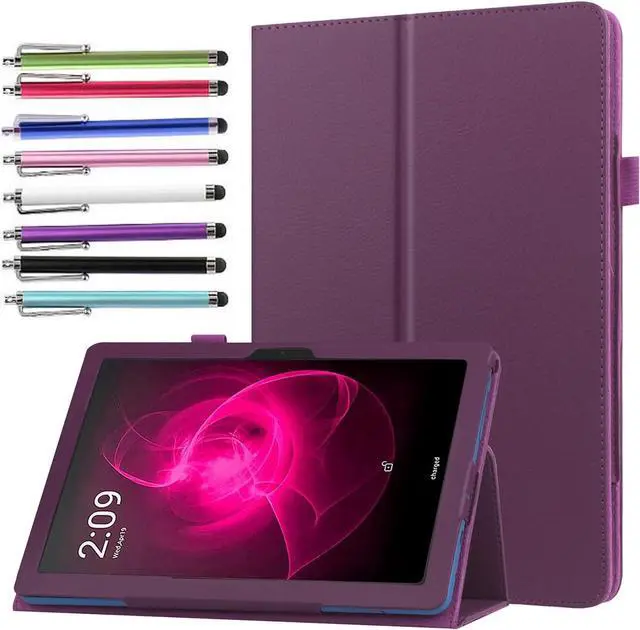 Main image of Case for T-Mobile Revvl Tab 5G 10.36" Tablet 2023 Release - Slim Lightweight Folio Stand Cover PU Leather Standing Cover with Auto Sleep/Wake + 1 Stylus Pen (Purple)
