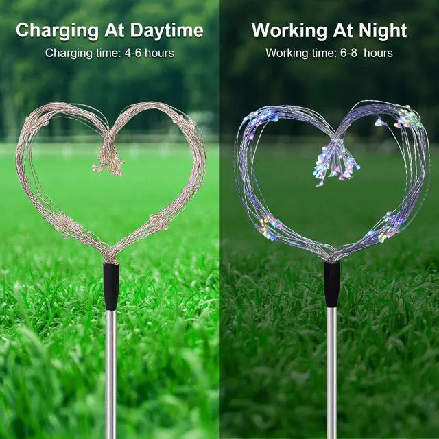 Alt view image 4 of 5 - 2 Pack Solar Firework Light, 105 LED Multi Color Outdoor Firework Solar Garden Decorative Lights for Walkway Pathway Backyard Christmas Decoration Parties