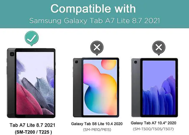 Alt view image 2 of 7 - Epicgadget Case for Samsung Galaxy Tab A7 Lite 8.7 inch (2021) Hybrid Shockproof 360 Rotating Ring Stand Cover Case with Shoulder Straps for Samsung Tab A7 Lite 8.7" (SM-T220/T225/T227)- (Black/Black)