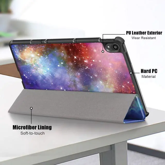 Alt view image 7 of 7 - Epicgadget Case for Lenovo Tab P11 Plus 11" Tablet, Auto Wake/Sleep Slim Lightweight Tri-fold Stand Case Hard Shell Smart Cover for Lenovo Tab P11 Plus 11 Inch Tablet (Galaxy)