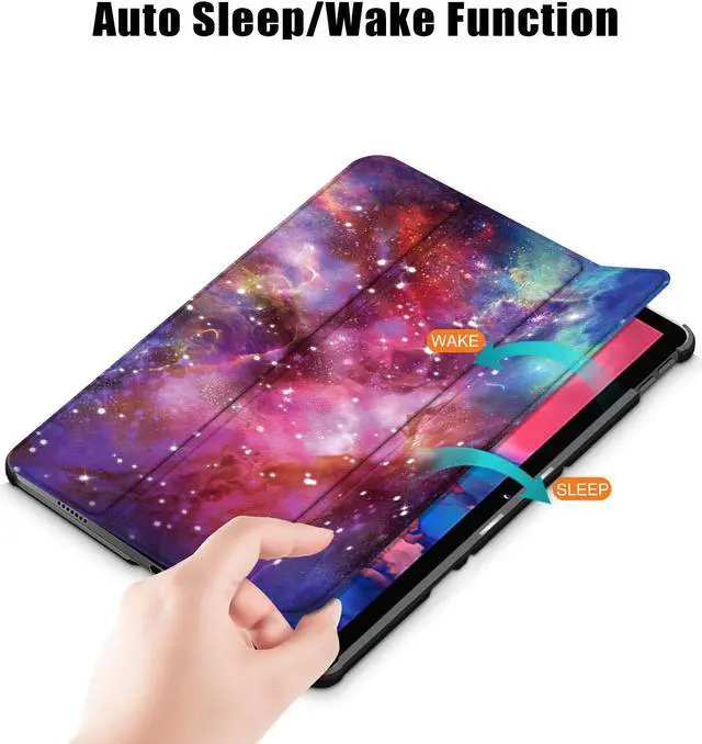 Alt view image 2 of 7 - Epicgadget Case for Lenovo Tab P11 Plus 11" Tablet, Auto Wake/Sleep Slim Lightweight Tri-fold Stand Case Hard Shell Smart Cover for Lenovo Tab P11 Plus 11 Inch Tablet (Galaxy)