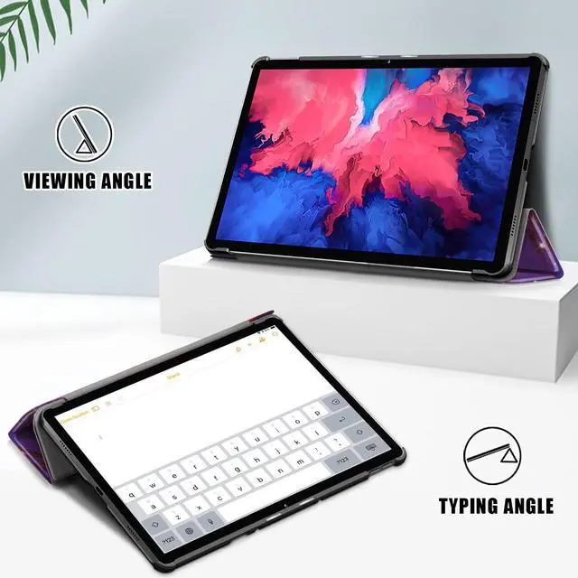 Alt view image 4 of 7 - Epicgadget Case for Lenovo Tab P11 Plus 11" Tablet, Auto Wake/Sleep Slim Lightweight Tri-fold Stand Case Hard Shell Smart Cover for Lenovo Tab P11 Plus 11 Inch Tablet (Galaxy)