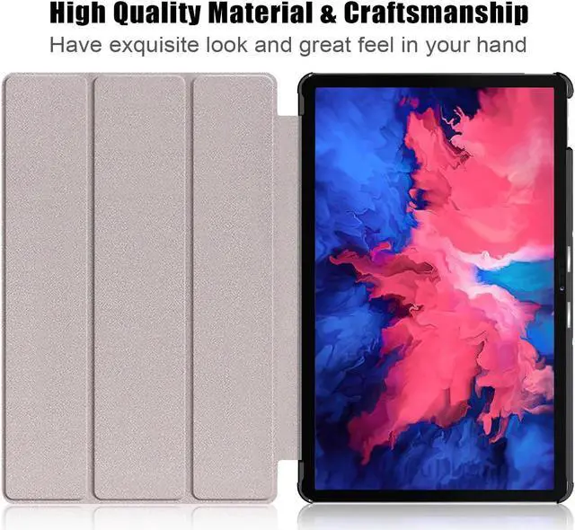 Alt view image 6 of 7 - Epicgadget Case for Lenovo Tab P11 Plus 11" Tablet, Auto Wake/Sleep Slim Lightweight Tri-fold Stand Case Hard Shell Smart Cover for Lenovo Tab P11 Plus 11 Inch Tablet (Galaxy)