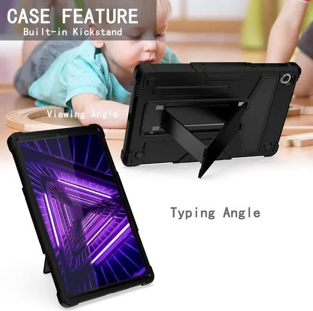 Alt view image 6 of 6 - Epicgadget Case for Lenovo Tab M10 FHD Plus 10.3" (TB-X606F / TB-X606X ) Hybrid Case Cover with Kickstand for Lenovo Smart Tab M10 FHD Plus (2nd Gen) 10.3 Inch FHD Android Tablet (Black/Black)