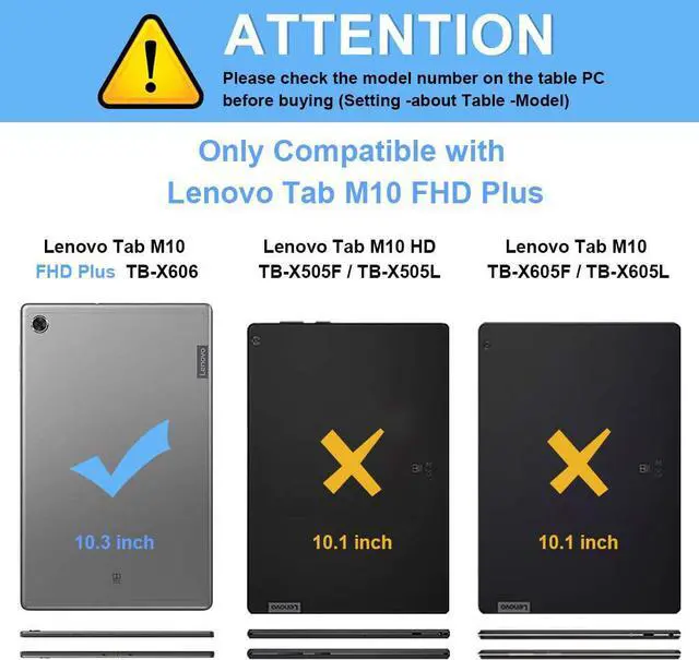 Alt view image 2 of 5 - Epicgadget Case for Lenovo Tab M10 FHD Plus 10.3" (TB-X606F / TB-X606X ) Hybrid Case Cover with Kickstand for Lenovo Smart Tab M10 FHD Plus (2nd Gen) 10.3 Inch FHD Android Tablet (Navy Blue/Blue)
