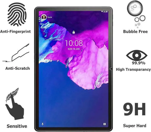 Alt view image 3 of 5 - [2-Pack] EpicGadget Lenovo Tab P11 Plus 11" Tempered Glass Screen Protector - High Definition 9H Hardness Anti-Scratch Bubble Free Tempered Screen Protector for Lenovo Tab P11 Plus 11 inch Tablet