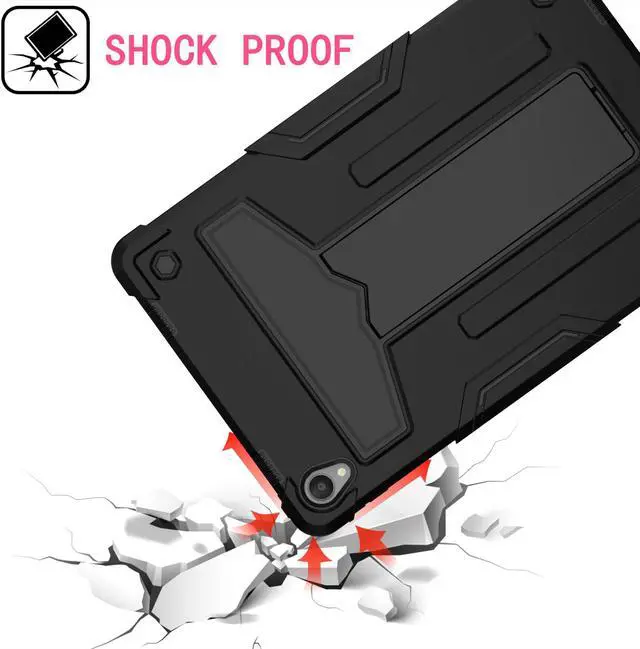 Alt view image 6 of 6 - Epicgadget Case for Lenovo Tab P11 Plus & Lenovo Tab P11 11" Tablet Shockproof Hybrid Cover with Kickstand Heavy Duty Rugged Case for Lenovo Tab P11 Plus 2021 & Tab P11 2020 11 inch (Black/Black)