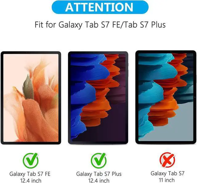 Alt view image 2 of 5 - Epicgadget Galaxy Tab S7 FE Case 12.4” with Kickstand and Pencil Holder Shockproof Rugged Hybrid Cover Case for Samsung Galaxy Tab S7 FE 2021 12.4 inch Tablet (SM-T730/T733/T736/T738) (Teal/Pink)