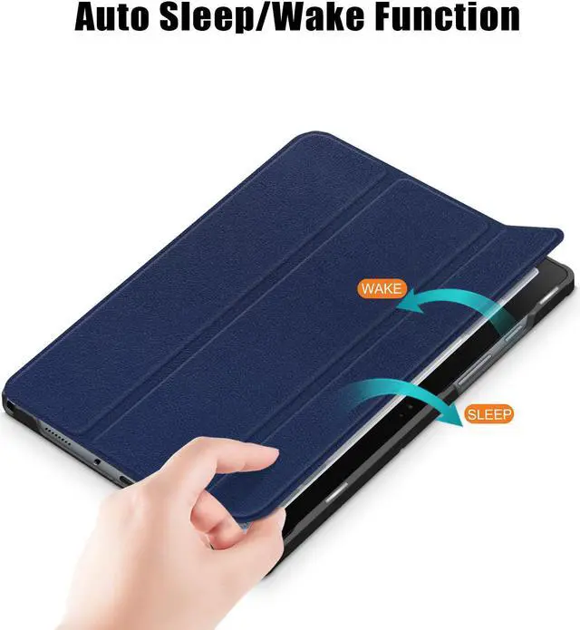 Alt view image 3 of 7 - Epicgadget Case for Samsung Galaxy Tab A8 10.5 Inch SM-X200/SM-X205 (2022 Released) Tablet - PU Leather Slim Lightweight Trifold Stand Case Protective Cover with Auto Sleep and Wake - Navy Blue