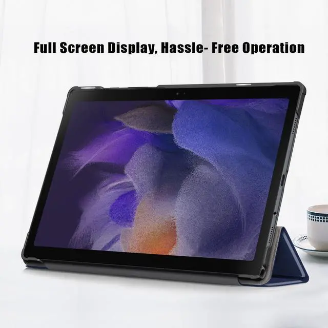 Alt view image 5 of 7 - Epicgadget Case for Samsung Galaxy Tab A8 10.5 Inch SM-X200/SM-X205 (2022 Released) Tablet - PU Leather Slim Lightweight Trifold Stand Case Protective Cover with Auto Sleep and Wake - Navy Blue