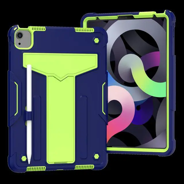 Main image of Epicgadget Case For Apple iPad Air 5/4 (2022/2020 Model, 5/4th Generation 10.9") - Dual Layer Protective Hybrid Cover Case With Kickstand For iPad Mini 5/4th Gen 10.9"  (Navy Blue/Green)