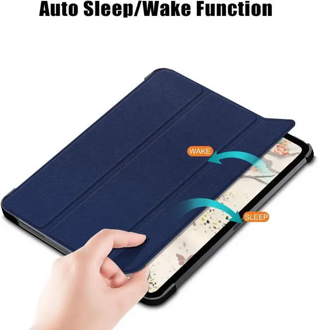 Alt view image 3 of 7 - EpicGadget Case for iPad Air 11 / 10.9 Inch - Slim Lightweight Protective Shell Case with Auto Sleep/Wake Trifold Stand Cover Case for Apple iPad Air 11"/10.9" iPad Air 7th/6th/5th/4th Gen - Navy Blue