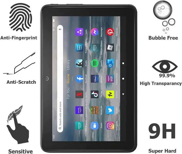 Alt view image 3 of 5 - [2 Pack] Amazon Fire 7, Fire 7 Kids Screen Protector, HD Anti-Scratch Anti-Fingerprint Bubble Free 9H Hardness Tempered Glass Screen Protector for Fire 7, Fire 7 Kids 12th Gen 7 Inch Tablet 2022
