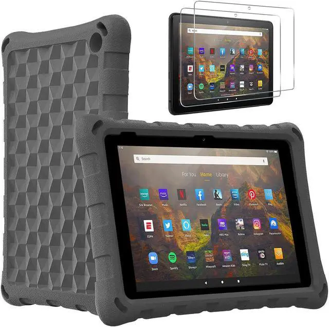 Main image of Amazon Fire 7 12th Gen, Epicgadget EVA Foam / Dual Layer Hybrid Kids Friendly Cover Stand Case for Amazon Fire 7 12th Generation / Fire 7 Kids 7" (2022) - Black