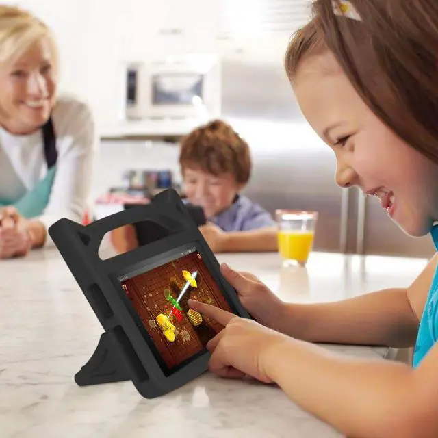 Alt view image 4 of 4 - Amazon Kindle Fire 7/7 Kid Case, Epicgadget Lightweight Shockproof Kids Friendly EVA Foam Cover Stand Case with Handle for Amazon Kindle Fire 7/7 Kids 12th Gen (2022 Release)  - Black