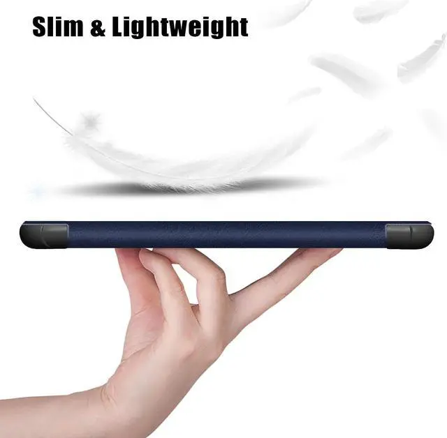 Alt view image 2 of 5 - EpicGadget Case for Amazon Fire 7 / 7 Kids Slim Lightweight Protective Shell Case with Auto Sleep/Wake Trifold Stand Cover Case for Amazon Fire 7 12th Gen / 7 Kids 2022 - Navy Blue