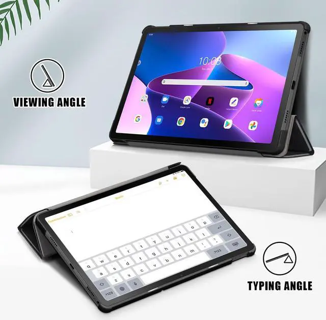 Alt view image 2 of 7 - EpicGadget Case for Lenovo Tab M10 Plus 10.6"-Slim Lightweight Protective Shell Case with Auto Sleep/Wake Trifold Stand Cover Case for Lenovo Tab M10 Plus 3rd Gen 10.6" (TB-125F/FU/128) 2022 - Black