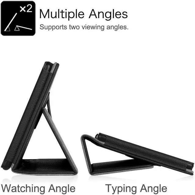 Alt view image 2 of 4 - EpicGadget Case for Amazon Fire 7 12th Gen / 7 Kids 2022 - Auto Wake/Sleep Lightweight Folio Folding Stand Cover PU Leather Case For Amazon Fire 7 12th Gen / 7 Kids 7" tablet - Black