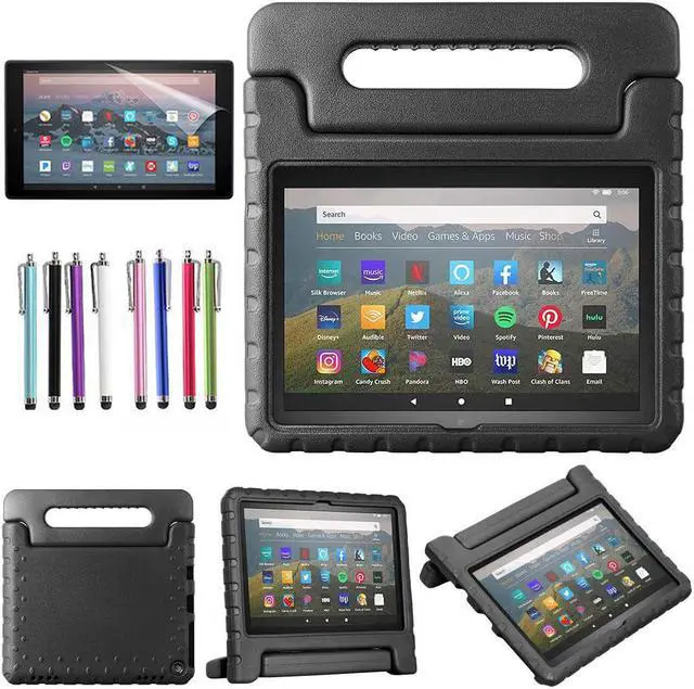 Main image of Amazon Fire 7 / 7 Kids Case, Epicgadget Lightweight Shockproof Kids Friendly EVA Foam Cover Stand Case with Handle for Amazon Fire 7 12th Gen, Fire 7 Kids  (2022)  - Black