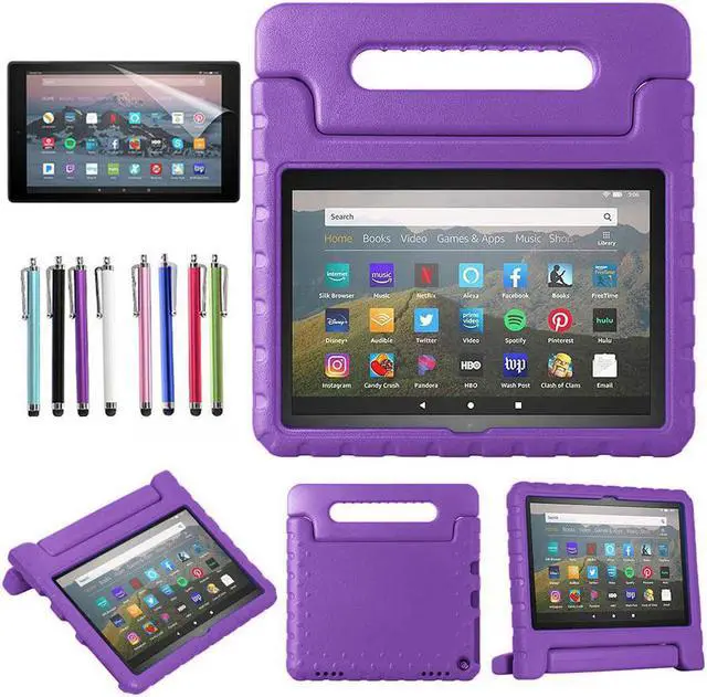 Main image of Amazon Fire 7 / 7 Kids Case, Epicgadget Lightweight Shockproof Kids Friendly EVA Foam Cover Stand Case with Handle for Amazon Fire 7 12th Gen, Fire 7 Kids  (2022)  - Purple