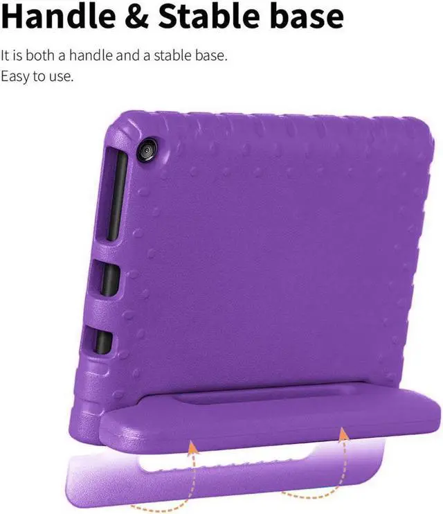 Alt view image 5 of 5 - Amazon Fire 7 / 7 Kids Case, Epicgadget Lightweight Shockproof Kids Friendly EVA Foam Cover Stand Case with Handle for Amazon Fire 7 12th Gen, Fire 7 Kids  (2022)  - Purple