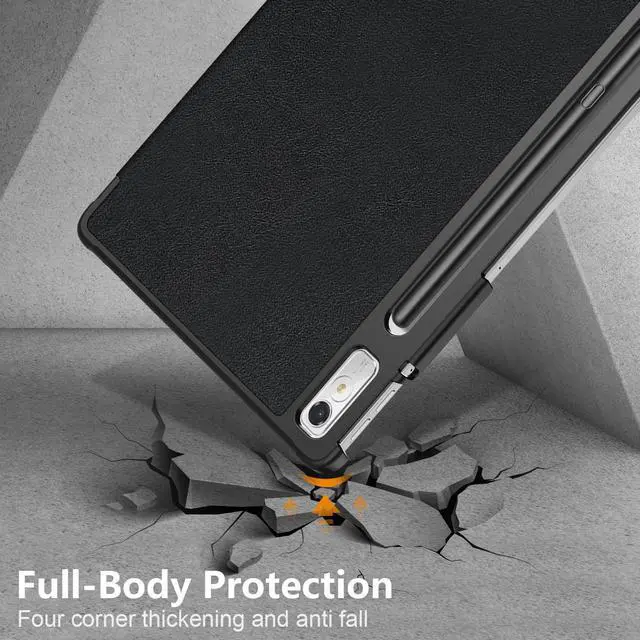 Alt view image 5 of 7 - Epicgadget Case for Lenovo Tab P11 Pro (Gen 2) 11.2 inch - Slim Lightweight Smart PU Leather Case with Auto Sleep/Wake Cover Trifold Stand Hard Shell Cover for Lenovo Tab P11 Pro (2nd Gen) - Black