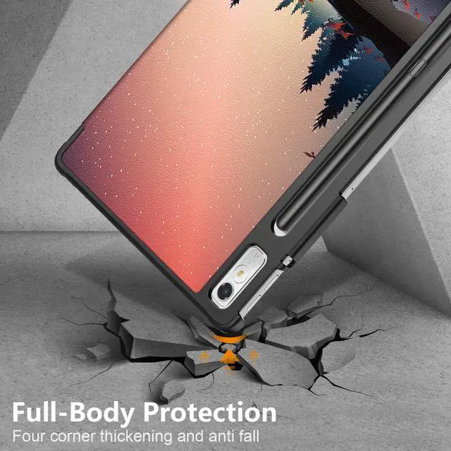Alt view image 4 of 7 - Epicgadget Case for Lenovo Tab P11 Pro (Gen 2) 11.2 inch - Slim Lightweight Smart PU Leather Case Auto Sleep/Wake Cover Trifold Stand Hard Shell Cover for Lenovo Tab P11 Pro (2nd Gen) - Forest Dusk