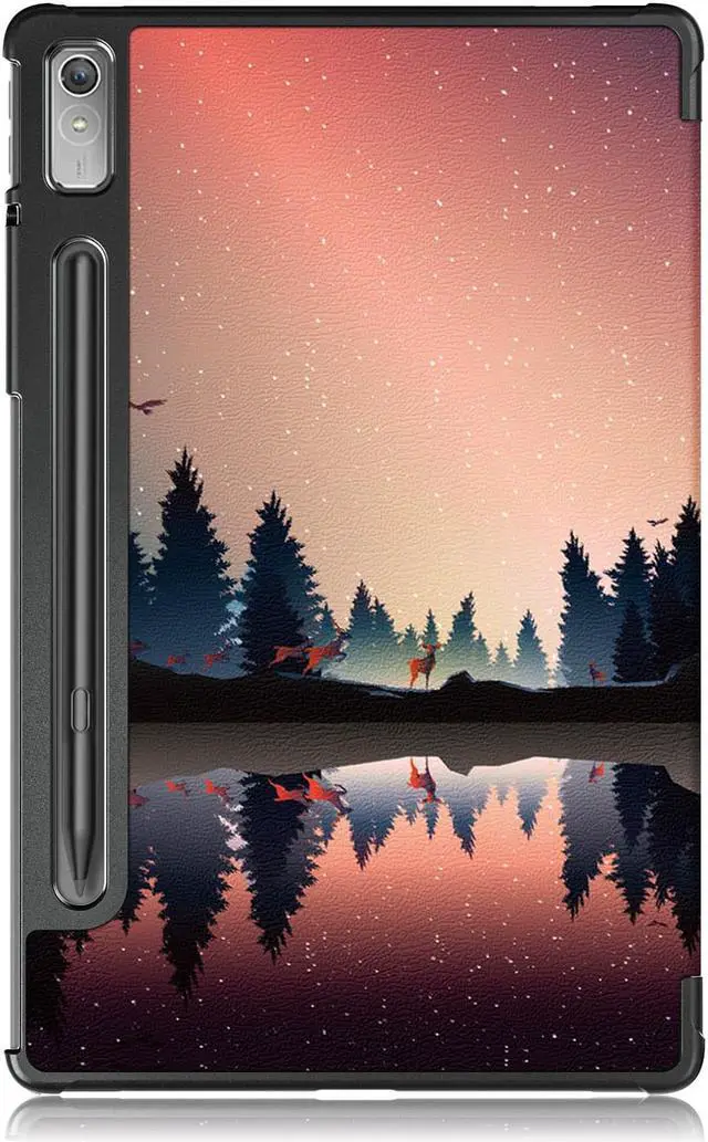 Alt view image 6 of 7 - Epicgadget Case for Lenovo Tab P11 Pro (Gen 2) 11.2 inch - Slim Lightweight Smart PU Leather Case Auto Sleep/Wake Cover Trifold Stand Hard Shell Cover for Lenovo Tab P11 Pro (2nd Gen) - Forest Dusk