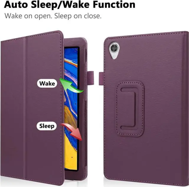 Alt view image 3 of 5 - Epicgadget For Lenovo Tab M8 Case, Auto Sleep/Wake Folio Case Stand Cover Compatible with Lenovo 8.0 Inch Tab M8 Gen 3 /Smart Tab M8 Gen 3 /Tab M8 HD LTE /Tab M8 HD/ Smart Tab M8/ Tab M8 FHD (Purple)