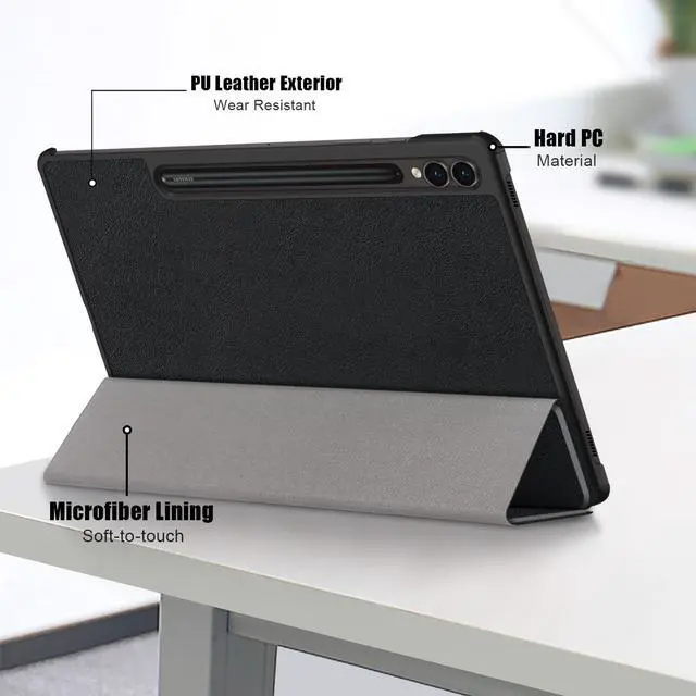 Alt view image 7 of 7 - Case for Samsung Galaxy Tab S9 FE 5G 10.9 Inch/Galaxy Tab S9 11 Inch 2023 (SM-X510/X516B/X518U/X710/X716B/X718U) Shockproof Cover Tri-Fold Stand Protective Tablet Case Support Auto Wake/Sleep - Black