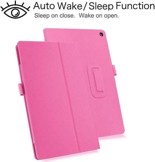 Alt view image 3 of 5 - Case for Amazon Fire Max 11 (13th Generation, 2023 Released) - Slim Lightweight Folding Folio Stand Cover Auto Sleep/Wake PU Leather Case + 1 Screen Protector for Fire Max 11" and 1 Stylus (Pink)