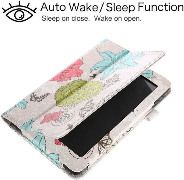 Alt view image 4 of 5 - For Amazon Fire Max 11 Case + 2 Tempered Glass Screen Protector for Amazon Fire Max 11" Tablet (13th Generation, 2023 Released)- Lightweight Slim Folding Stand Case Auto Wake/Sleep Folio Cover- Flower