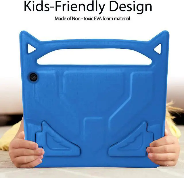 Alt view image 2 of 5 - Amazon Fire Max 11 Tablet Case for Kids (13th Generation, 2023 Release) - Lightweight Shockproof Kids Case with Handle Stand + 2 Tempered Glass Screen Protector for Amazon Fire Max 11" Tablet (Blue)