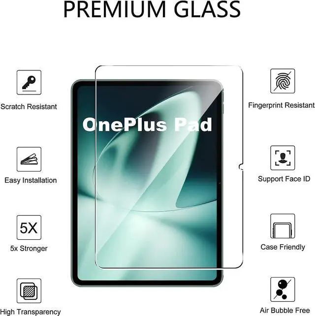 Main image of OnePlus Pad Glass Screen Protector - 9H Hardness, Anti-Scratch, Tempered Glass Screen Cover, Case Friendly, Anti-Scratch Screen Protector Film for OnePlus Pad 11.61 inch Tablet (1 Piece)