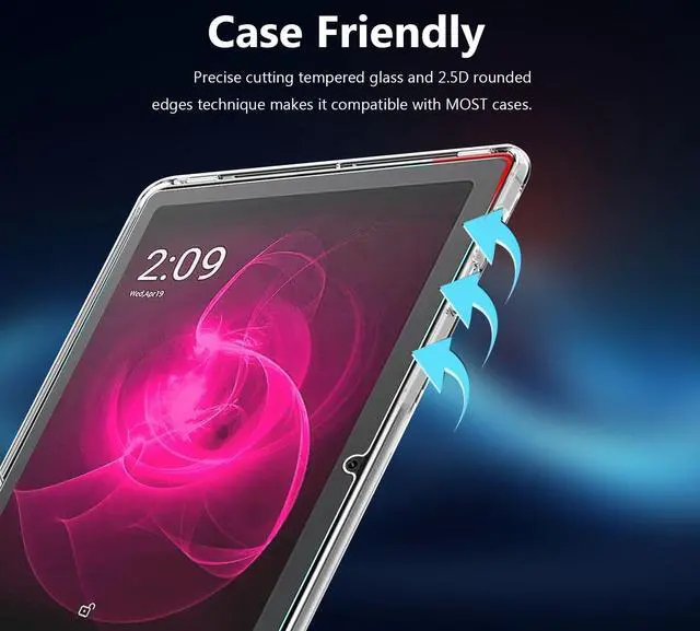 Alt view image 5 of 7 - T-Mobile REVVL TAB 5G Screen Protector Tempered Glass Screen Cover High Definition 9H Hardness Anti-Scratch Bubble Free Case Friendly Screen Protector for REVVL Tab 5G 10.36-inch Tablet (2 Pieces)