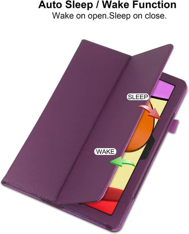 Alt view image 2 of 6 - Case for T-Mobile Revvl Tab 5G 10.36" Tablet 2023 Release - Slim Lightweight Folio Stand Cover PU Leather Standing Cover with Auto Sleep/Wake + 1 Stylus Pen (Purple)