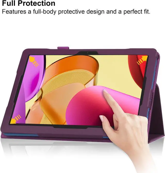 Alt view image 4 of 6 - Case for T-Mobile Revvl Tab 5G 10.36" Tablet 2023 Release - Slim Lightweight Folio Stand Cover PU Leather Standing Cover with Auto Sleep/Wake + 1 Stylus Pen (Purple)