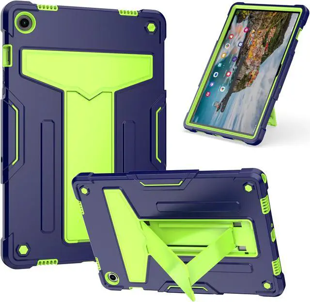 Main image of Galaxy Tab A9 Plus Case 11 Inch - Heavy Duty Rugged Protective Case with Kickstand Shockproof Hybrid Cover Case for Samsung Galaxy Tab A9+ 11" Tablet (2023) SM-X210/X215/X216/X218 (Navy Blue + Green)