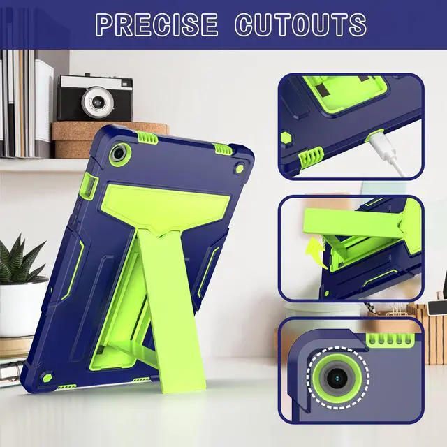 Alt view image 2 of 6 - Galaxy Tab A9 Plus Case 11 Inch - Heavy Duty Rugged Protective Case with Kickstand Shockproof Hybrid Cover Case for Samsung Galaxy Tab A9+ 11" Tablet (2023) SM-X210/X215/X216/X218 (Navy Blue + Green)
