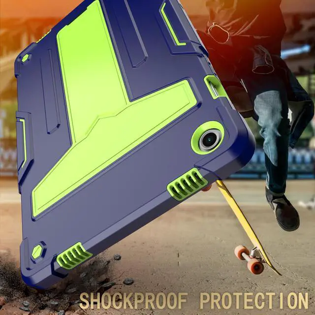 Alt view image 5 of 6 - Galaxy Tab A9 Plus Case 11 Inch - Heavy Duty Rugged Protective Case with Kickstand Shockproof Hybrid Cover Case for Samsung Galaxy Tab A9+ 11" Tablet (2023) SM-X210/X215/X216/X218 (Navy Blue + Green)