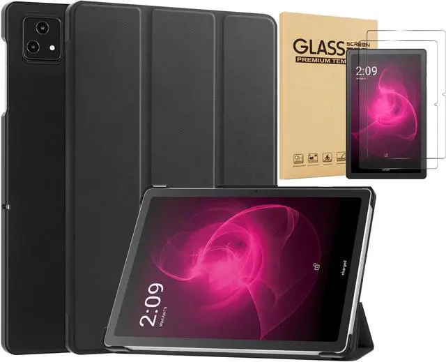 Main image of Case for T-Mobile Revvl Tab 5G 10.36" with Tempered Glass Screen Protector for REVVL Tab 5G 10.36 inch Tablet (2023) - Slim Hard Back Shell Magnetic Smart Stand Cover with Auto Sleep Wake (Black)