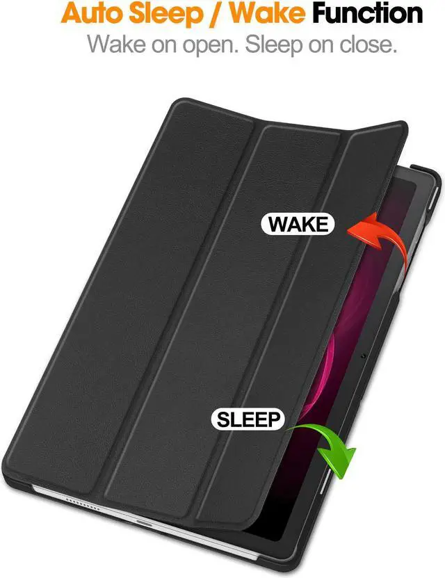 Alt view image 2 of 7 - Case for T-Mobile Revvl Tab 5G 10.36" with Tempered Glass Screen Protector for REVVL Tab 5G 10.36 inch Tablet (2023) - Slim Hard Back Shell Magnetic Smart Stand Cover with Auto Sleep Wake (Black)