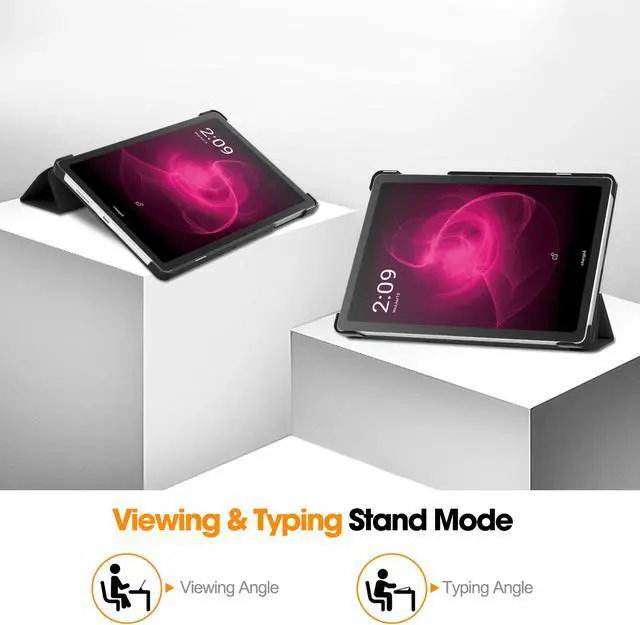 Alt view image 3 of 7 - Case for T-Mobile Revvl Tab 5G 10.36" with Tempered Glass Screen Protector for REVVL Tab 5G 10.36 inch Tablet (2023) - Slim Hard Back Shell Magnetic Smart Stand Cover with Auto Sleep Wake (Black)